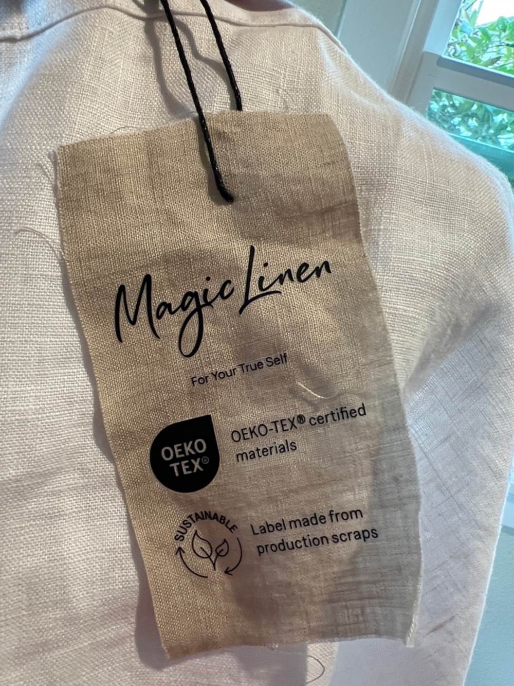 MagicLinen Olinda Tank Top White Square-Neck 100% Linen. Size L. NWT - Picture 10 of 10